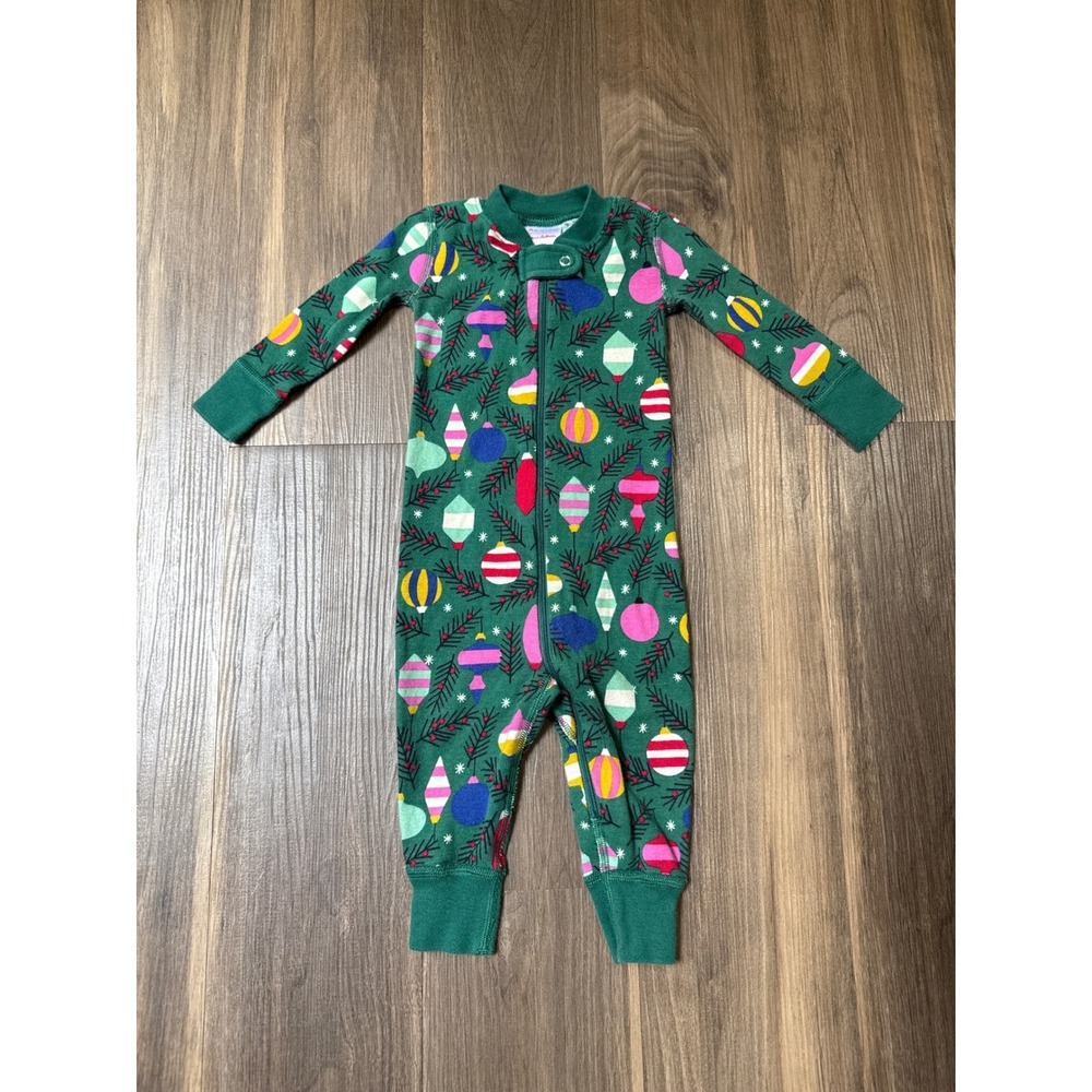 Hanna Andersson Sleeper Baby 6-12 Months Green Holiday Ornament Family Match